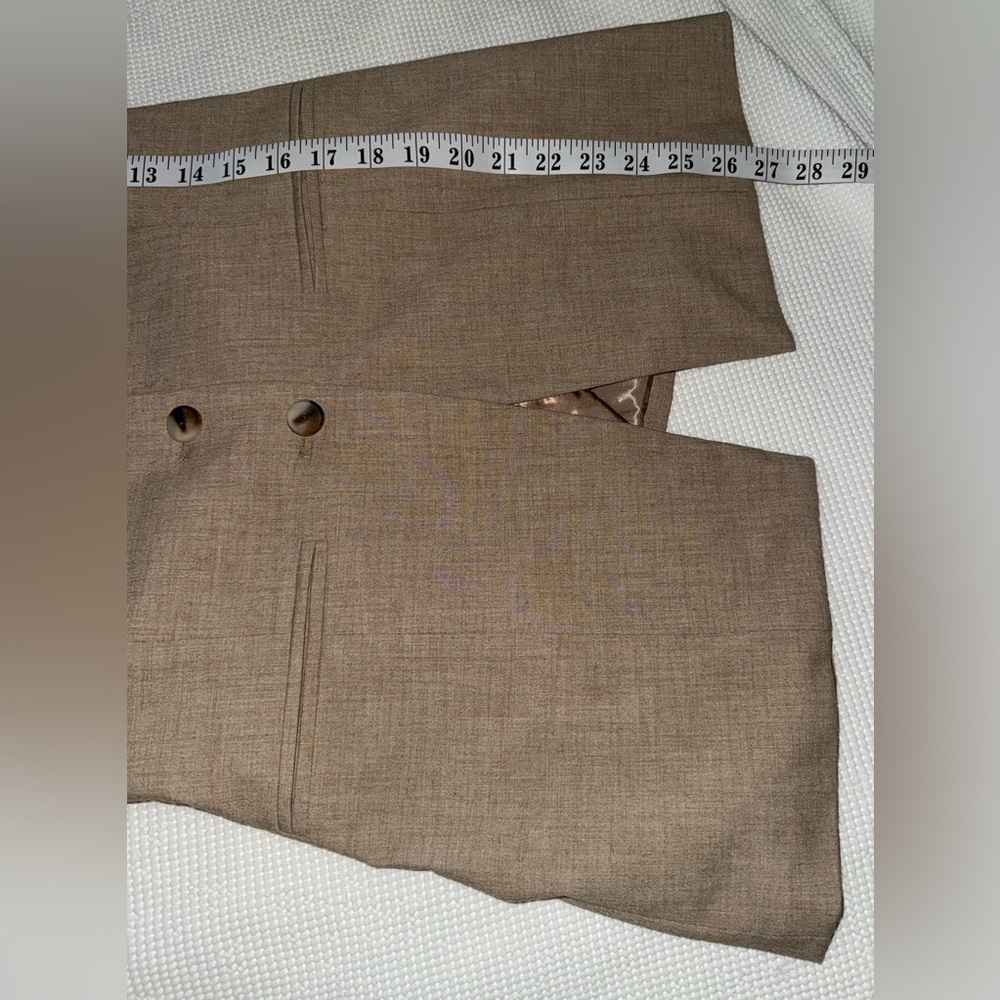 Rachel Zoe Tailored Vest Beige Square Neck Button Front Sleeveless Size 8 - Picture 6 of 12